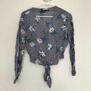 Floral Striped Blouse, Small
